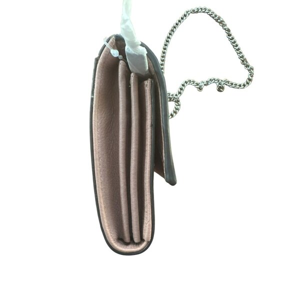 Vince Camuto Zosia Crossbody Bag Silver Chain Strap Wallet Pebbled Leather Pink - Picture 6 of 9